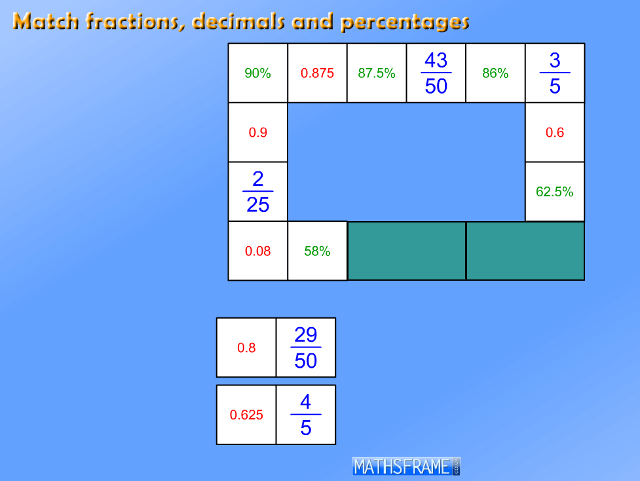 Dominoes-Match-Fractions-Decimals-Percentages